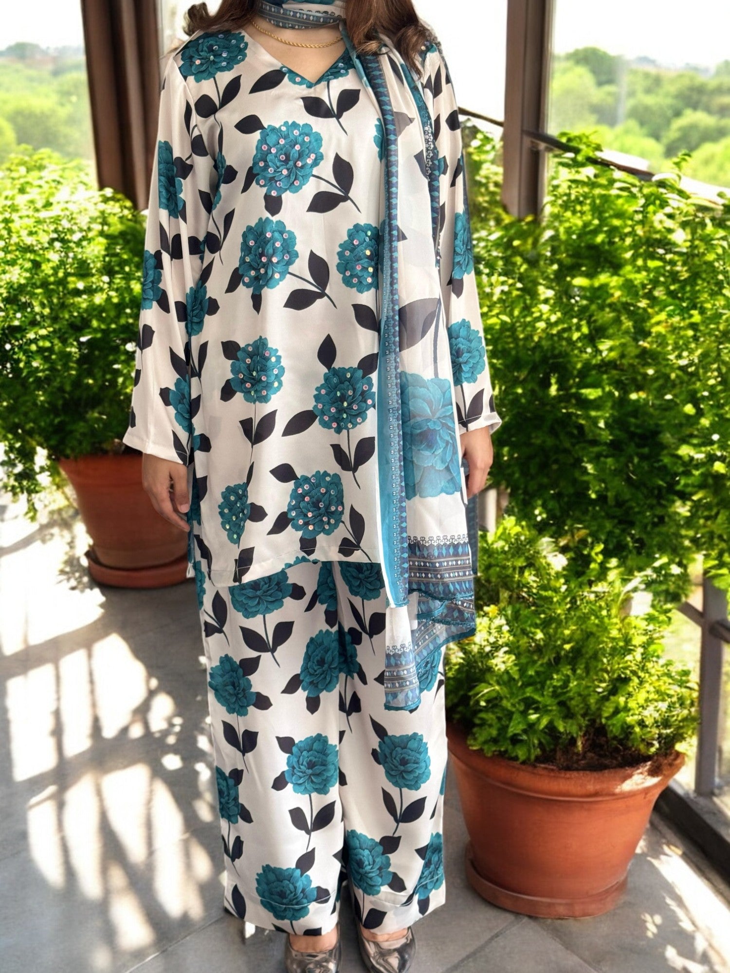 3-Piece Stitched Silk Set