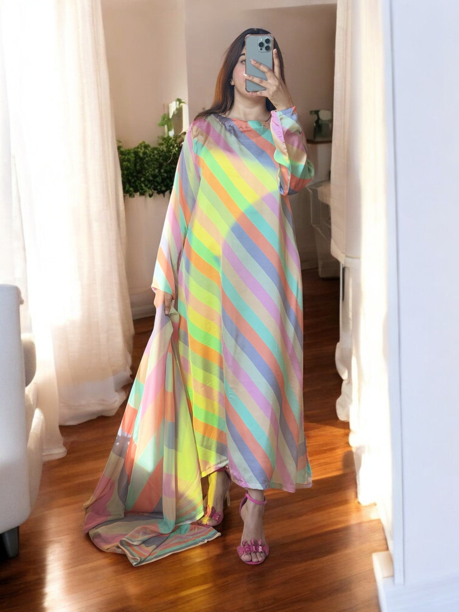 2PC STITCHED SILK – SHIRT & CHIFFON DUPATTA